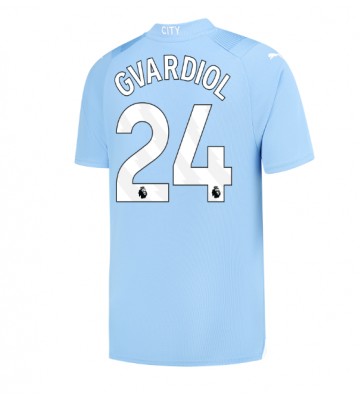 Lacne Muži Futbalové dres Manchester City Josko Gvardiol #24 2023-24 Krátky Rukáv - Domáci